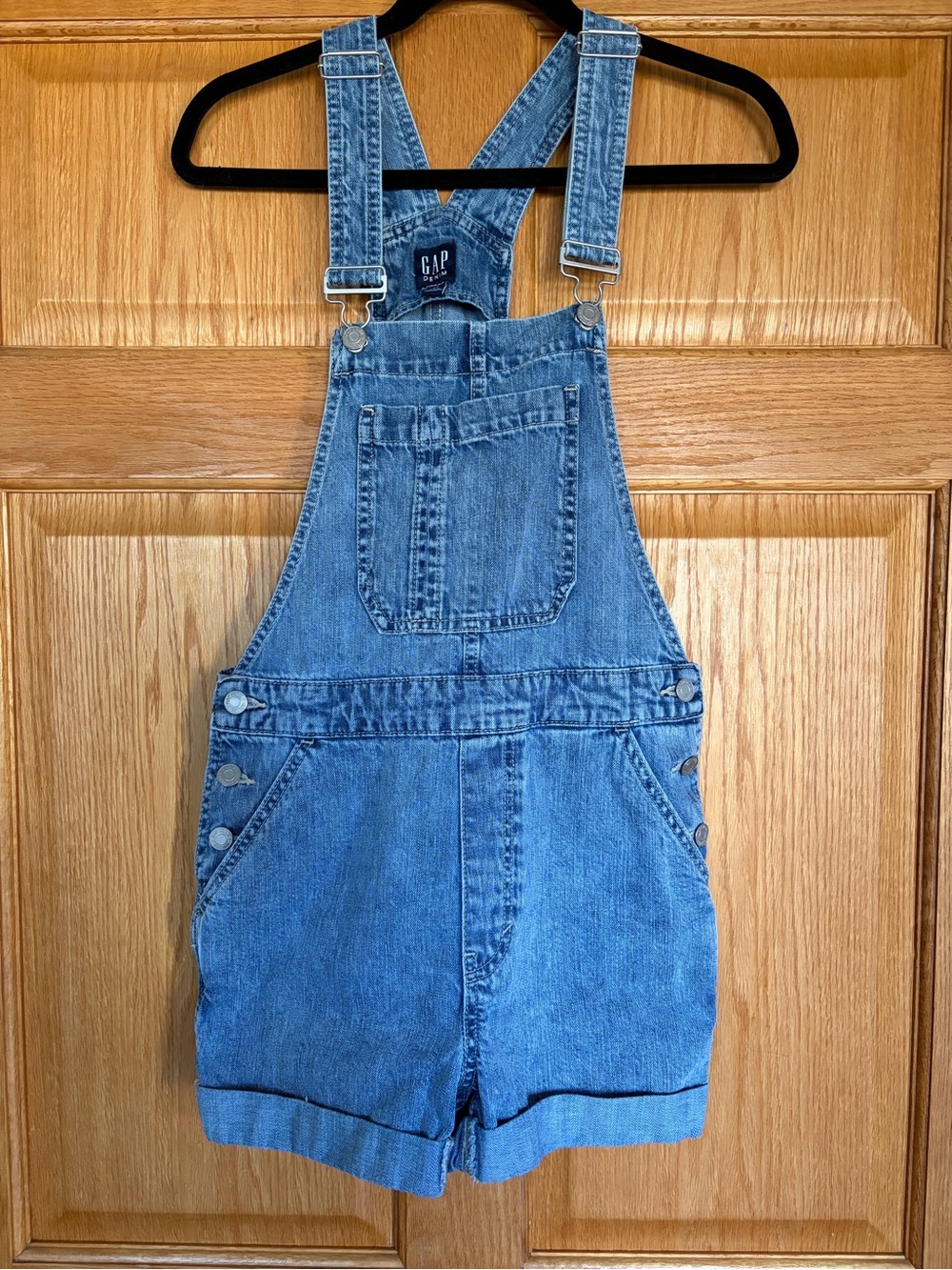 GAP Blue Denim Shortalls Overalls Woman Shorts